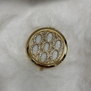 Gold and Silver Compact Mirror